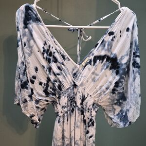 Tie-Dye V-Neck Beach Dress